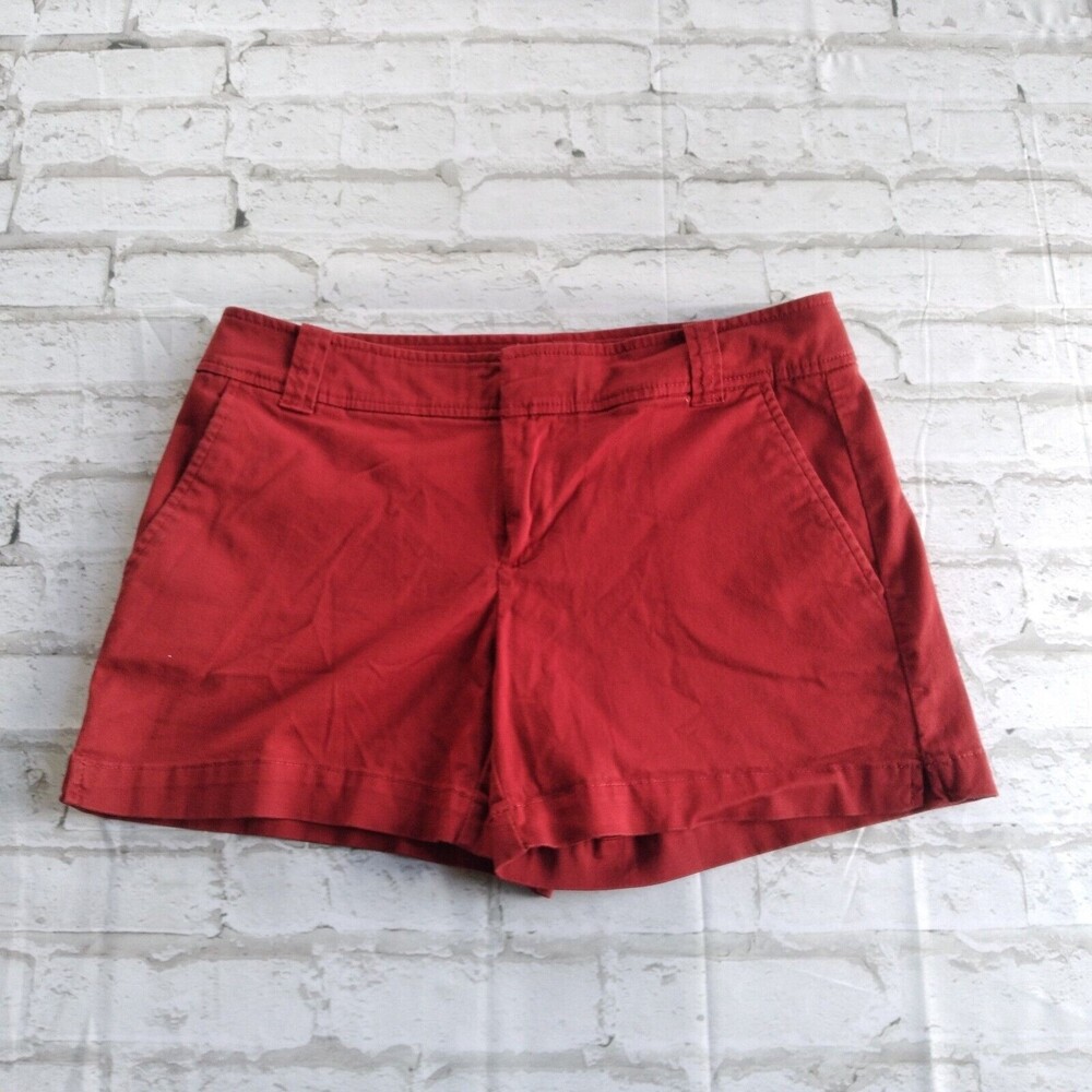 New York and Company Womens Shorts 2 Red Chino Low Rise Shortie